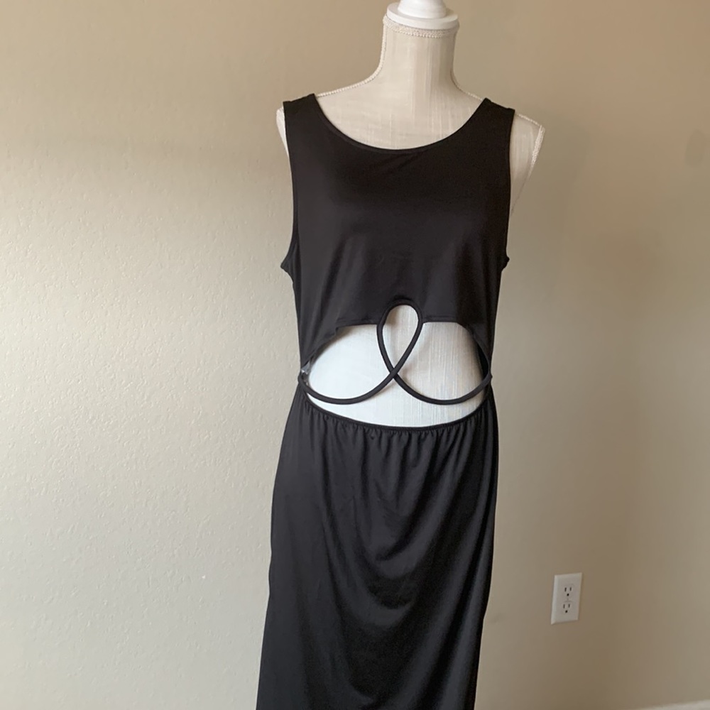 Cute and Sexy black Maxi with high slits. NWT, - Picture 2 of 12